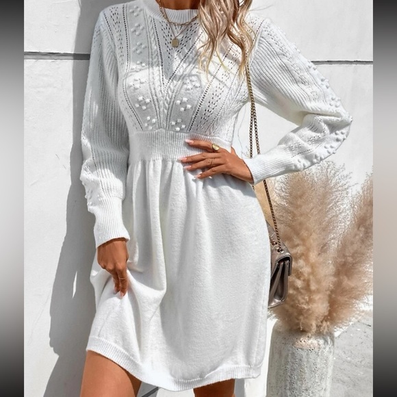white sweater dress - Picture 3 of 5